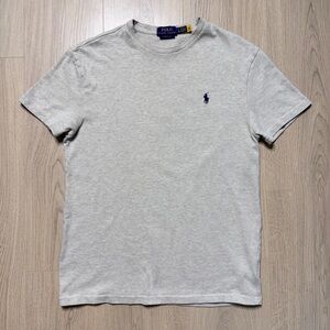 Polo Ralph Lauren Pony Short Sleeve T-Shirt Mens Small Cream Navy Blue Classic